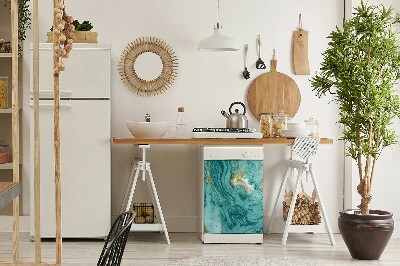 Capa magnética para máquina de lavar louça Mármore turquesa