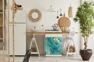 Capa magnética para máquina de lavar louça Mármore turquesa