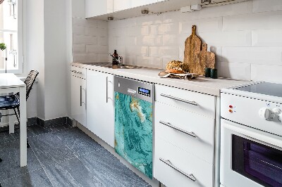 Capa magnética para máquina de lavar louça Mármore turquesa