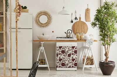 Capa magnética para máquina de lavar louça Flores da Borgonha