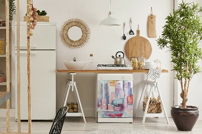 Painel magnético para máquina de lavar louça Uma cidade à beira da água