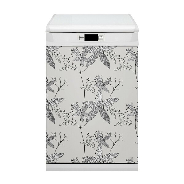 Painel magnético para máquina de lavar louça Rabisco de flores