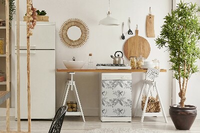 Painel magnético para máquina de lavar louça Rabisco de flores