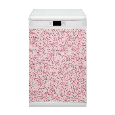 Capa magnética para máquina de lavar louça Rabisco de rosas