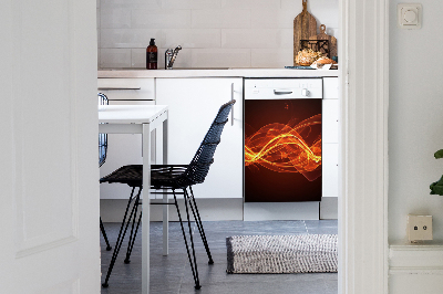 Painel magnético para máquina de lavar louça Chama vermelha