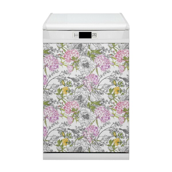 Painel magnético para máquina de lavar louça Pássaros