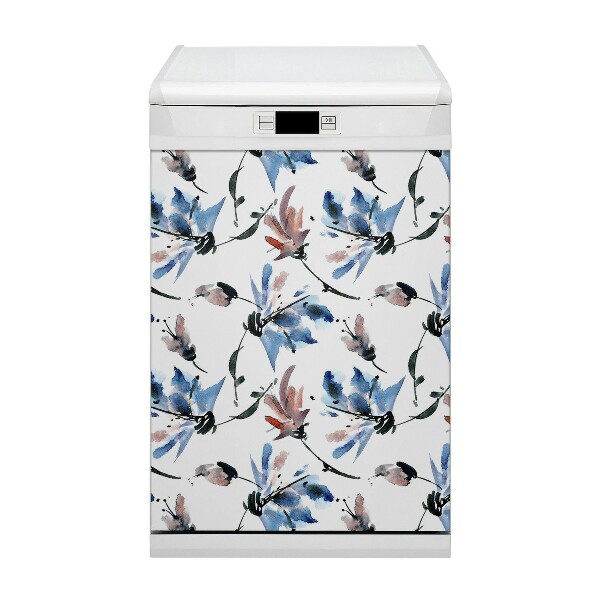 Painel magnético para máquina de lavar louça Flores em aquarela