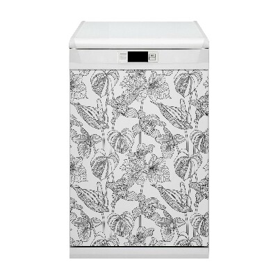 Painel magnético para máquina de lavar louça Contornos de flores