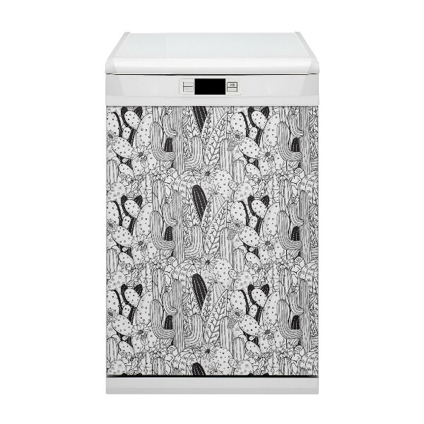 Painel magnético para máquina de lavar louça Cactos em quadrinhos