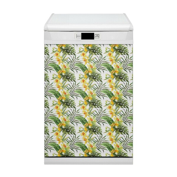 Painel magnético para máquina de lavar louça Folha exótica