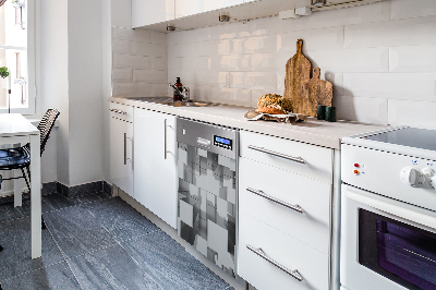 Painel magnético para máquina de lavar louça Azulejos cinzas