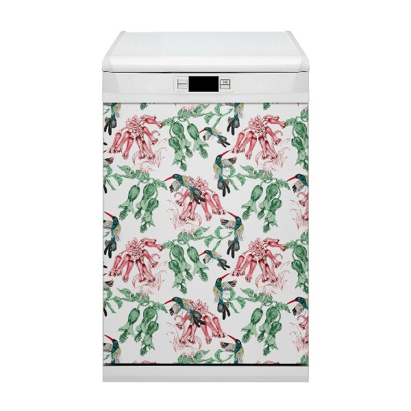 Capa magnética para máquina de lavar louça Ervas e Pássaros