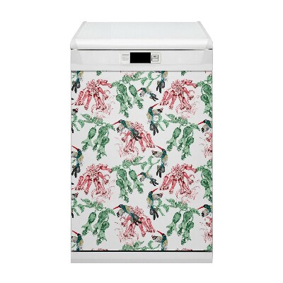 Capa magnética para máquina de lavar louça Ervas e Pássaros