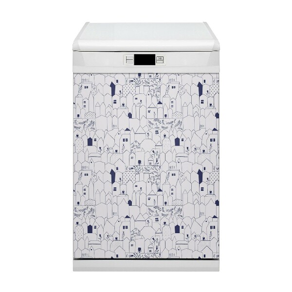 Capa magnética para máquina de lavar louça Desenho da cidade