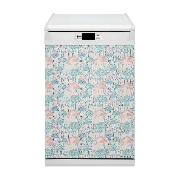 Painel magnético para máquina de lavar louça Nuvens e Pontos