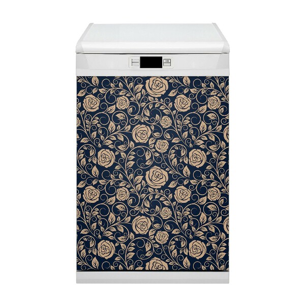 Capa magnética para máquina de lavar louça Rosas vintage