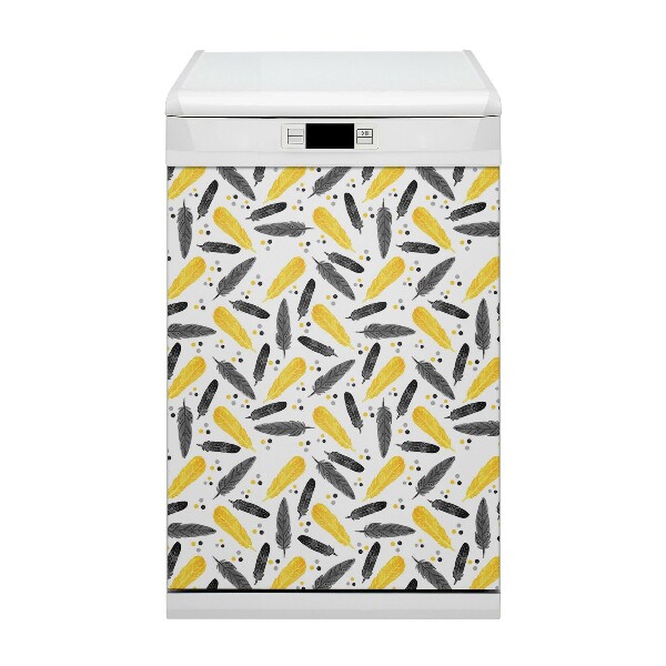 Capa magnética para máquina de lavar louça Penas de Ouro Negro