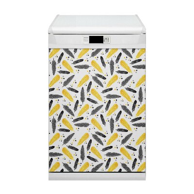 Capa magnética para máquina de lavar louça Penas de Ouro Negro