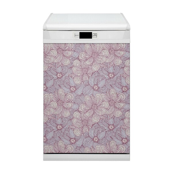 Capa magnética para máquina de lavar louça Rabisco de flores