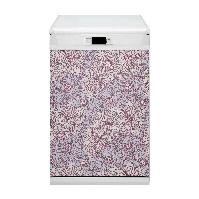 Capa magnética para máquina de lavar louça Rabisco de flores