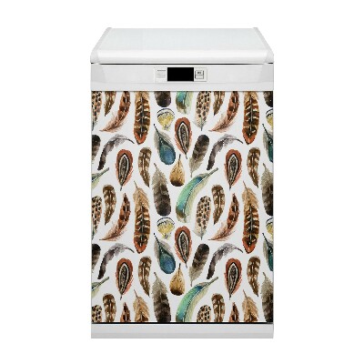 Capa magnética para máquina de lavar louça Penas de aquarela