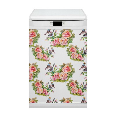Capa magnética para máquina de lavar louça Pássaros em um galho