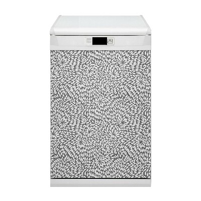 Painel magnético para máquina de lavar louça Flor negra