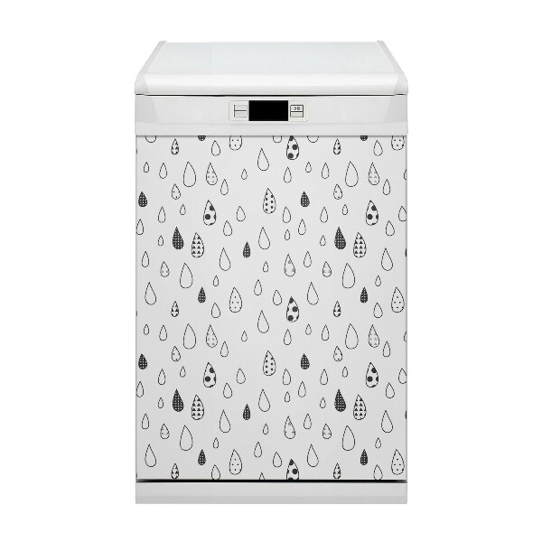 Painel magnético para máquina de lavar louça Gotas abstratas