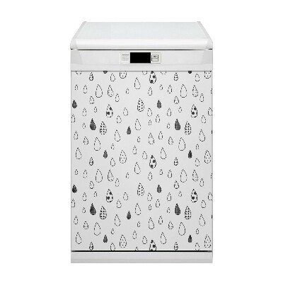 Painel magnético para máquina de lavar louça Gotas abstratas