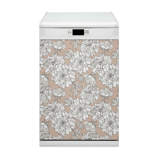 Capa magnética para máquina de lavar louça Flores artísticas