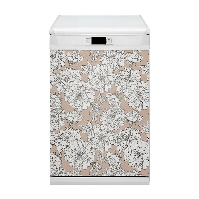 Capa magnética para máquina de lavar louça Flores artísticas