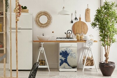 Painel magnético para máquina de lavar louça arte japonesa