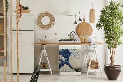 Painel magnético para máquina de lavar louça arte japonesa