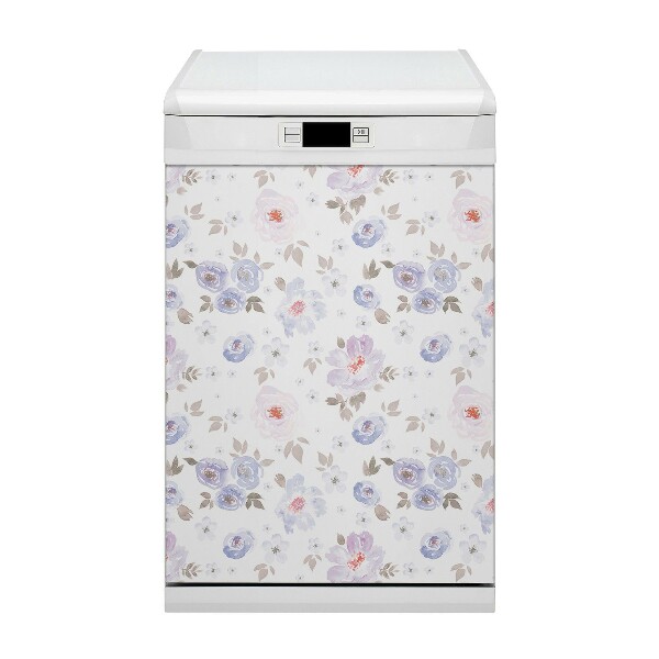 Painel magnético para máquina de lavar louça Flores em tons pastel
