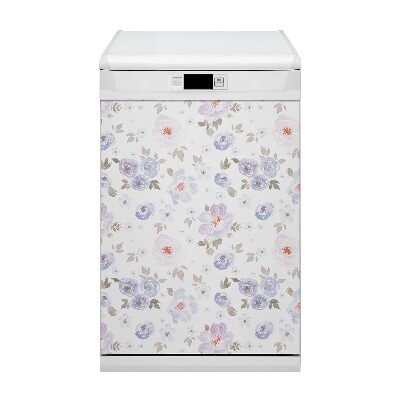 Painel magnético para máquina de lavar louça Flores em tons pastel