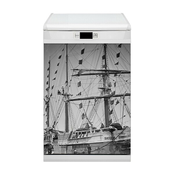 Capa magnética para máquina de lavar louça Navio vintage