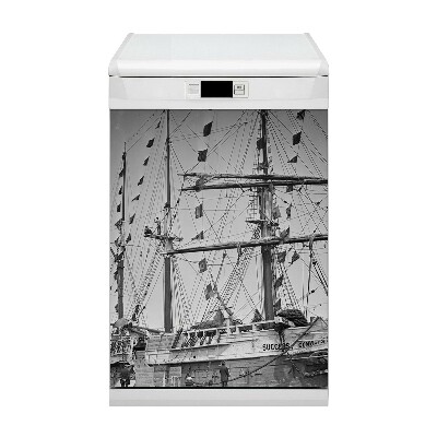 Capa magnética para máquina de lavar louça Navio vintage