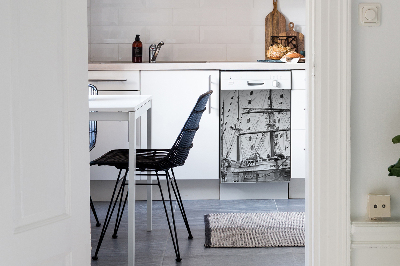 Capa magnética para máquina de lavar louça Navio vintage