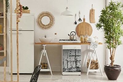 Capa magnética para máquina de lavar louça Navio vintage