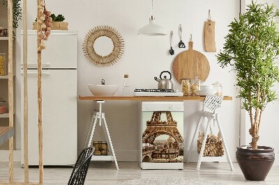 Painel magnético para máquina de lavar louça Torre Eiffel retrô