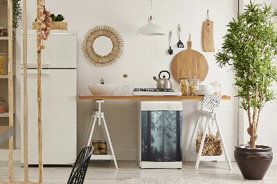 Capa magnética para máquina de lavar louça Floresta Nebulosa