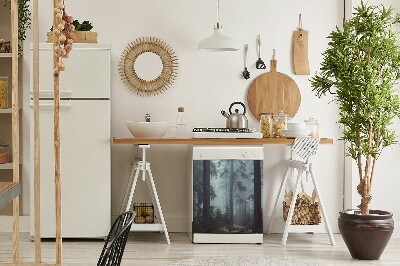 Capa magnética para máquina de lavar louça Floresta Nebulosa