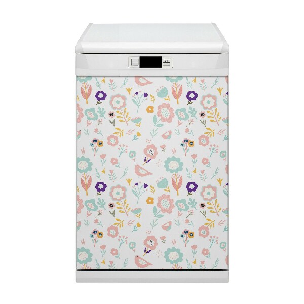 Painel magnético para máquina de lavar louça Pardais pintados