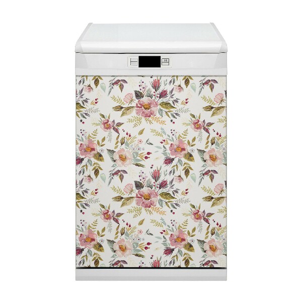 Capa magnética para máquina de lavar louça Flores do campo vintage