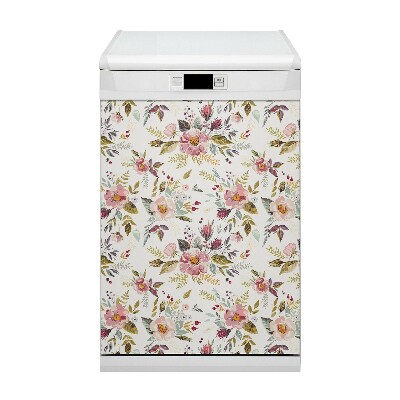 Capa magnética para máquina de lavar louça Flores do campo vintage