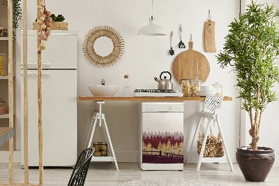 Painel magnético para máquina de lavar louça Floresta de Outono