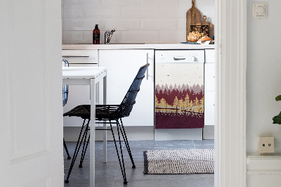 Painel magnético para máquina de lavar louça Floresta de Outono