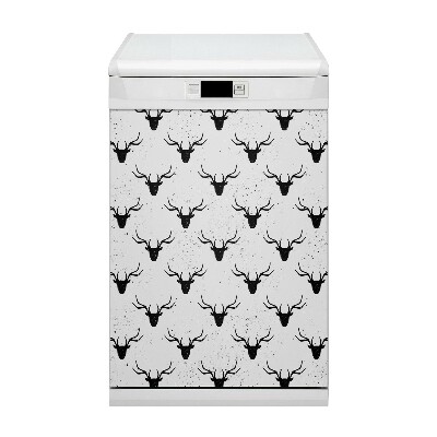 Capa magnética para máquina de lavar louça Padrão de veado preto