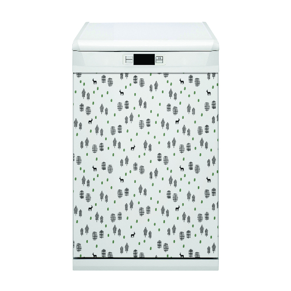 Painel magnético para máquina de lavar louça Veados na floresta