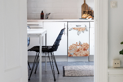 Painel magnético para máquina de lavar louça Rosas florescendo